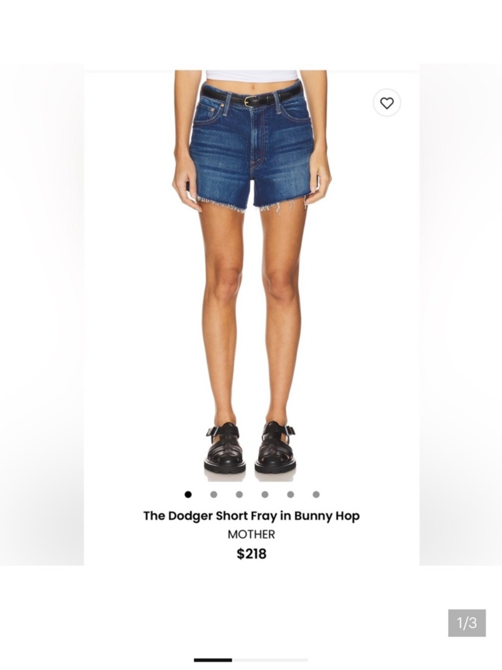 MOTHER Dodger Fray Denim Shorts in Bunny Hop Blue